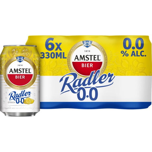 Amstel Radler Lemon 0.0% Alcohol-free beer, 6 × 330ml