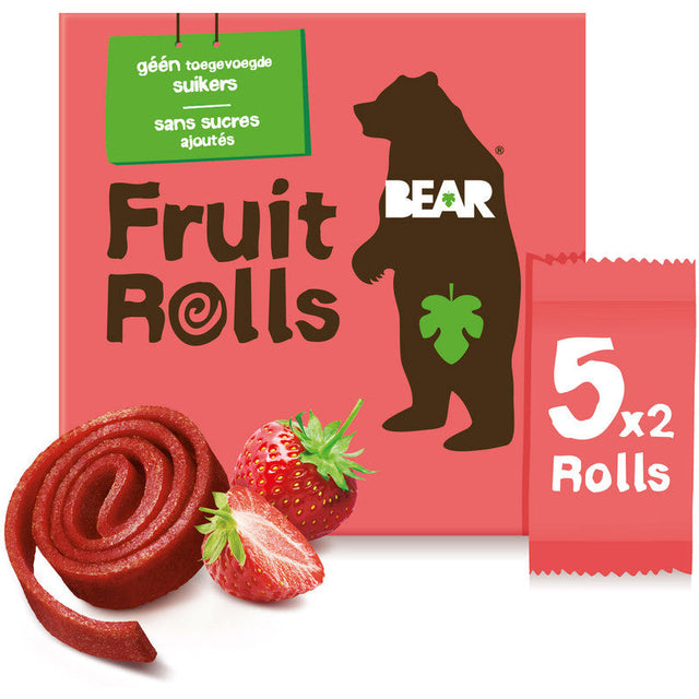 Bear Fruitsnack Strawberry Yoyo Candy Rolls, 40g