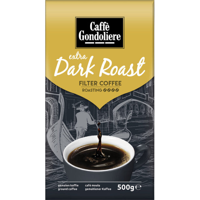 Caffe Gondoliere Extra Dark Roast Ground Coffee, 500g