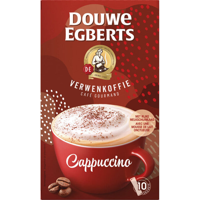 Douwe Egberts Verwenkoffie Cappuccino Instant Coffee, 10 packs