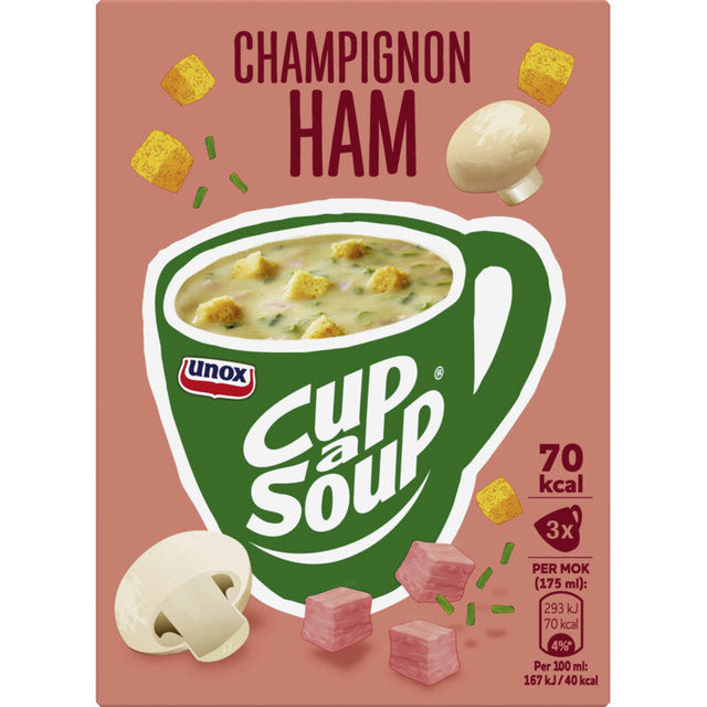 Unox Cup-a-soup Champignon Ham, 3 × 175ml servings