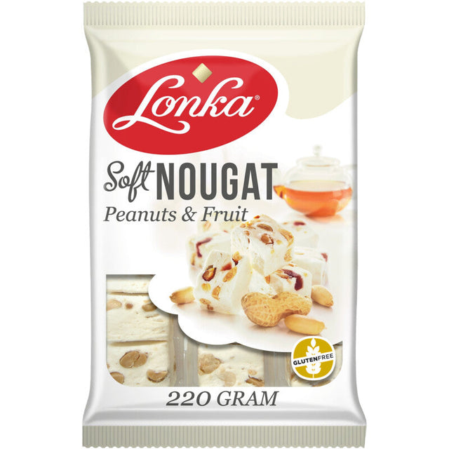 Lonka Soft Nougat Peanut Fruit Toffee and fudge, 220g