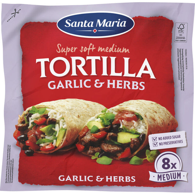 Santa Maria Tortilla Garlic & Herbs - Worldwide Delivery - Order Online
