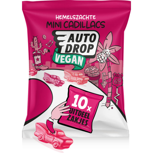 Autodrop Vegan mini cadillacs uitdeelzak 200g