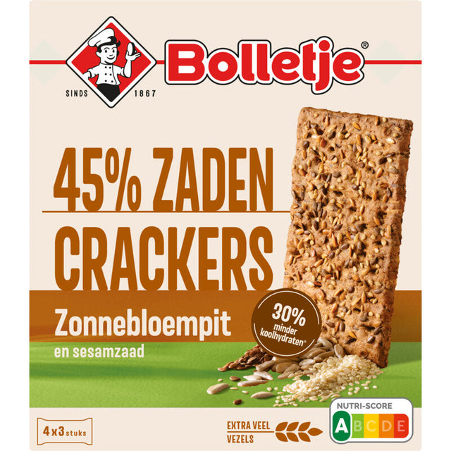 Bolletje 45% Seeds crackers zonnebloempit Flour 265g