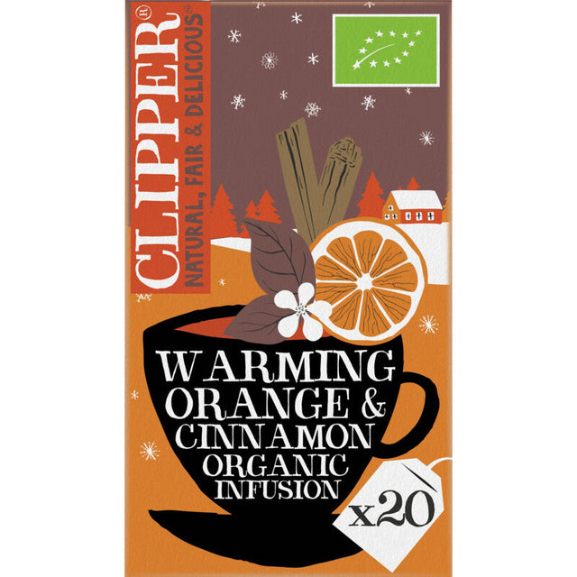 Clipper Warming orange cinnamon organic infusion Herbal tea 40g
