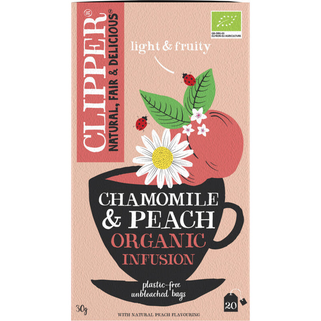 Clipper Chamomile peach organic infusion Herbal tea 30g