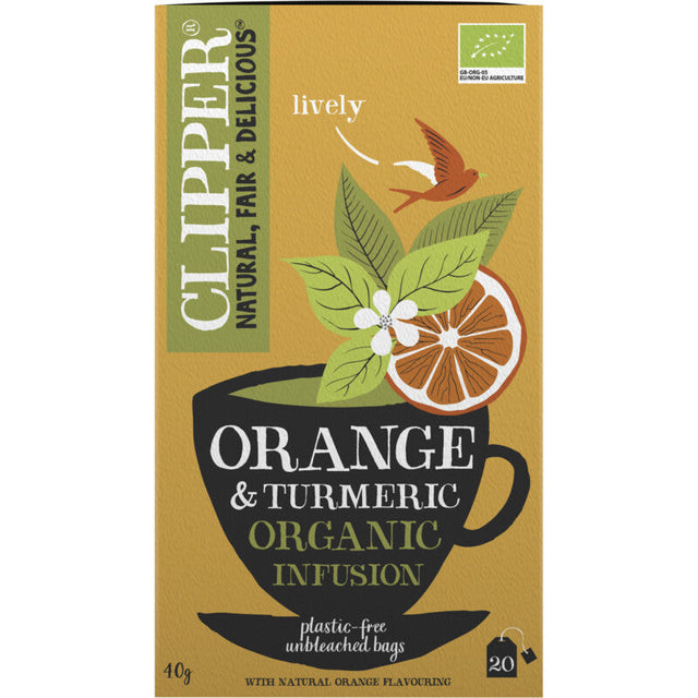 Clipper Orange & turmeric organic infusion Herbal tea 40g