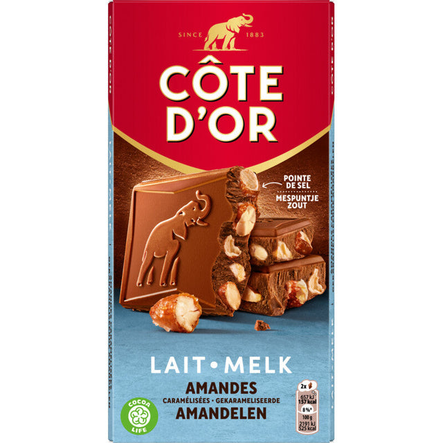 Côte d'Or Bar Milk Caramelised Almonds 180g