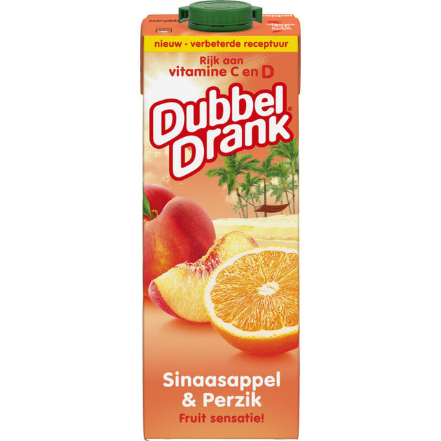 DubbelDrank Orange & Peach Fruit drink 1l
