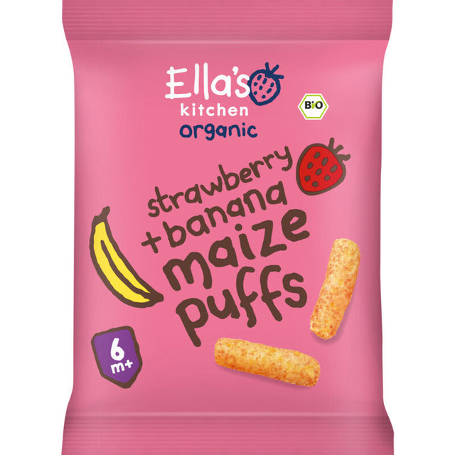 Ella's kitchen Maize puffs Strawberry + Banana 6m+ bio Baby snacks 20g