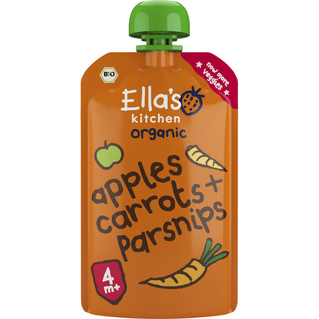 Ella's kitchen Carrots, Apples + Parsnip 4m+ bio Baby food 120g