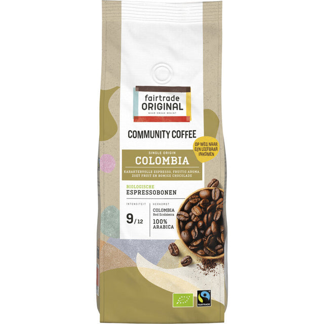 Fairtrade Original Colombia Organic espressobonen Coffee beans 500g