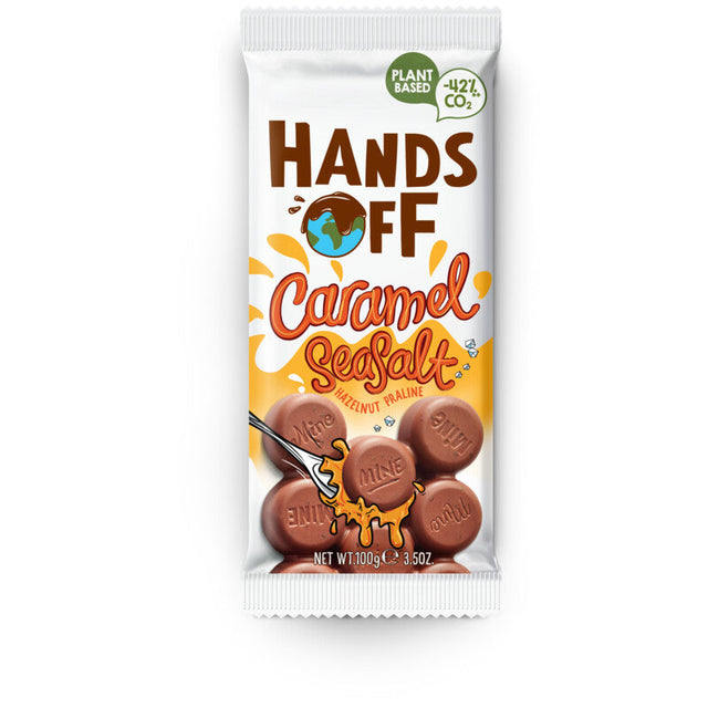 Hands Off Caramel seasalt hazelnut praline Toffee and fudge 100g