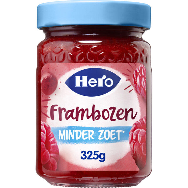 Hero Jam Less Sweet Raspberries Fruit spread 325g