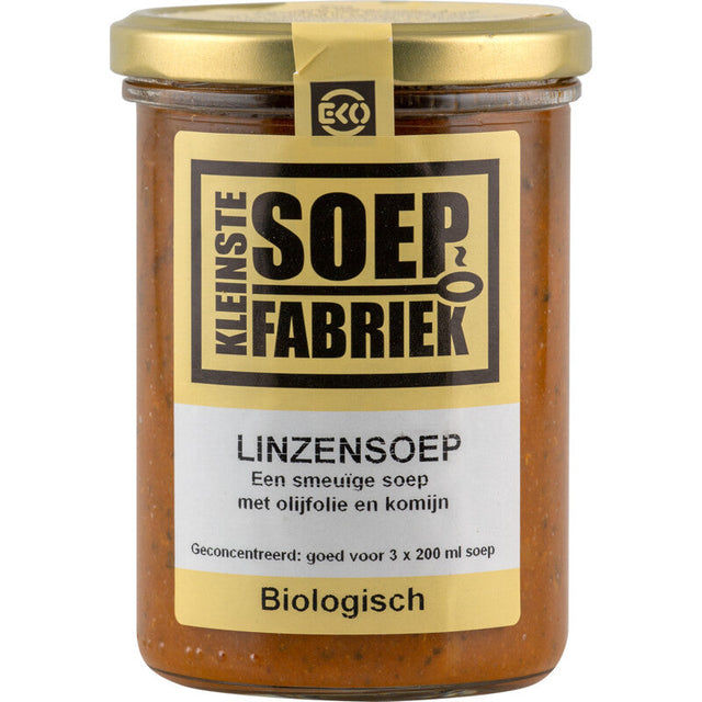 Kleinste Soep Fabriek Linzensoep Organic Soup 400g