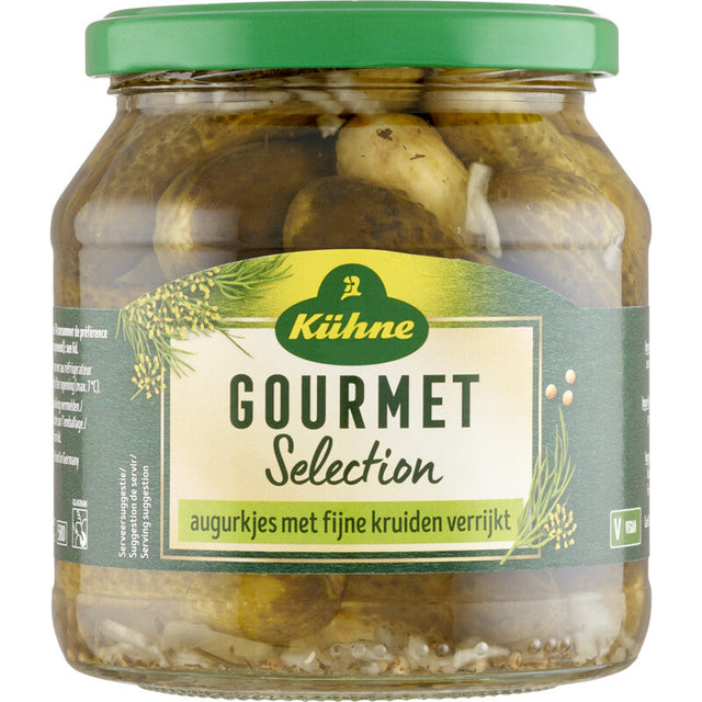 Kuhne Kleine augurken with Fine Herbs Pickles 530g