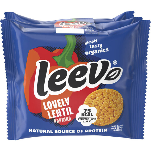 Leev Linzenwafels paprika 3-pack Waffles 54g
