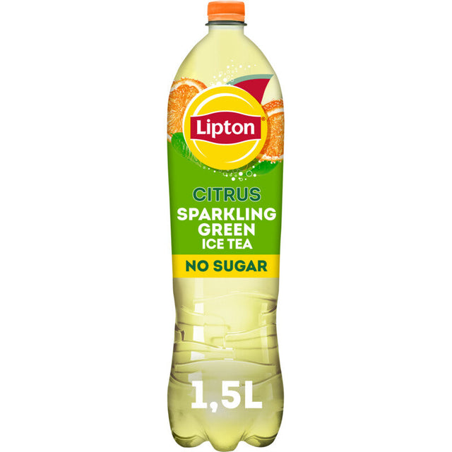 Lipton Ice tea green citrus sparkling no sugar 1.5l