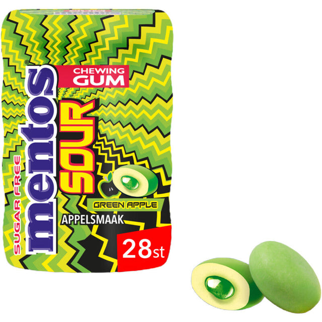 Mentos Gum Sour green apple 56g