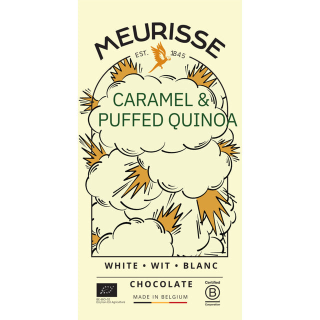 Meurisse White chocolate with quinoa & caramel 100g