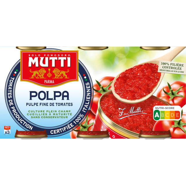 Mutti Polpa Fine Tomato Pulp 3-pack Canned tomatoes 1.2kg