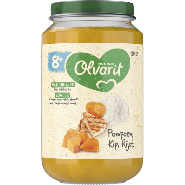 Olvarit Pumpkin Chicken Rice 8m+ Baby food 200g