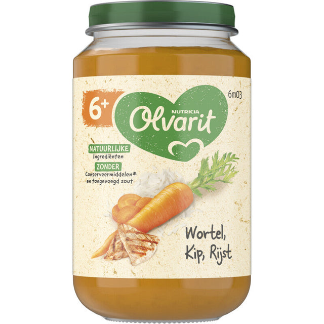 Olvarit Carrot Chicken Rice 6m+ Baby food 200g