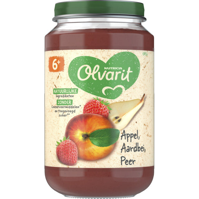 Olvarit Apple Strawberry Pear 6m+ Baby food 200g
