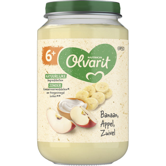 Olvarit Banana Apple Dairy 6m+ Baby food 200g