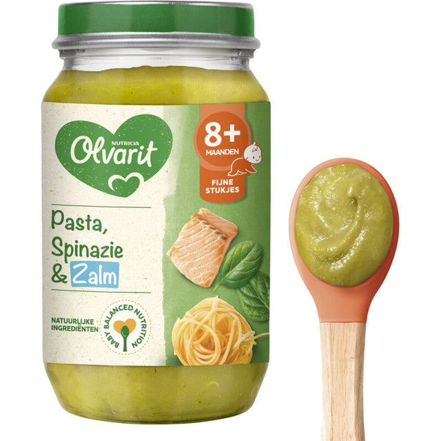 Olvarit Pasta, Spinach & Salmon 8m+ Baby food 200g