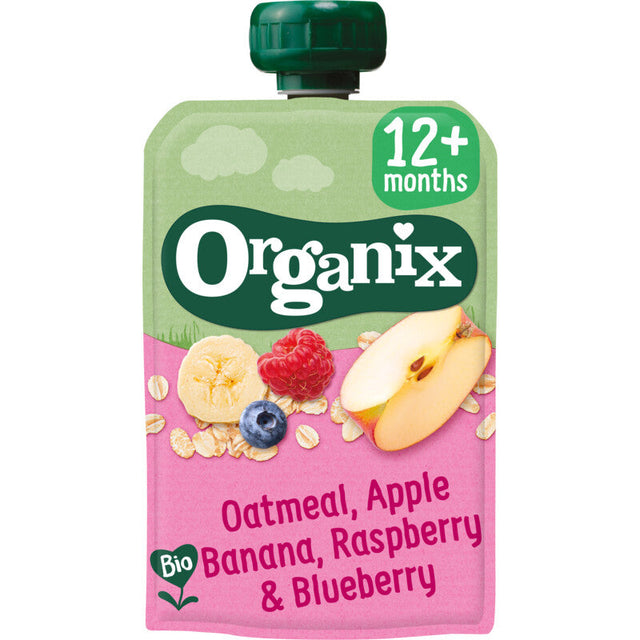 Organix Fruit Purée Pouch Oat Apple Banana 12m+ Baby food 100g