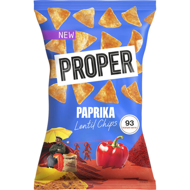 Proper Paprika lentil chips 85g