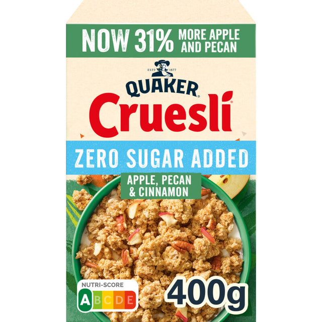 Quaker Zero sugar added apple, pecan & cinnamon Breakfast cereal 400g