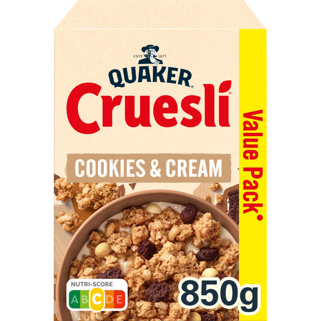 Quaker Cruesli cookies & cream value pack 850g