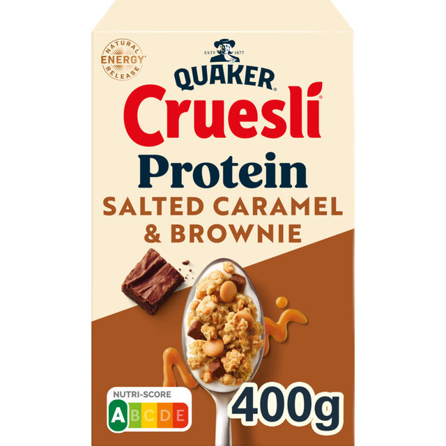 Quaker Cruesli protein salted caramel & brownie 400g