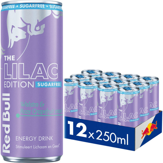 Red Bull Lilac edition sugarfree Energy drink 12 × 250ml
