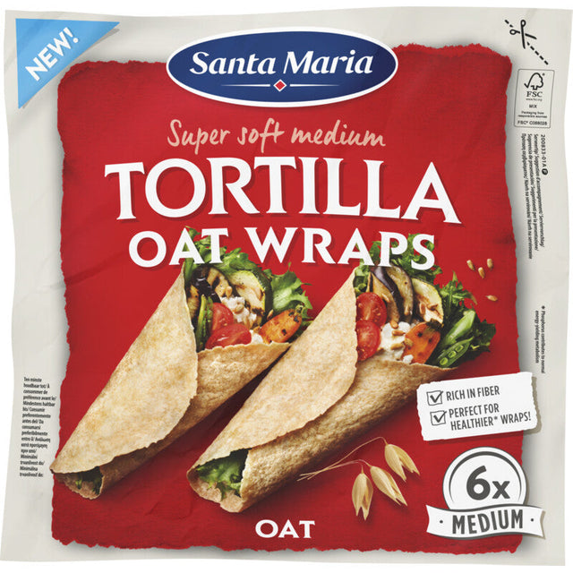 Santa Maria Tortilla oat wraps 6x medium 240g