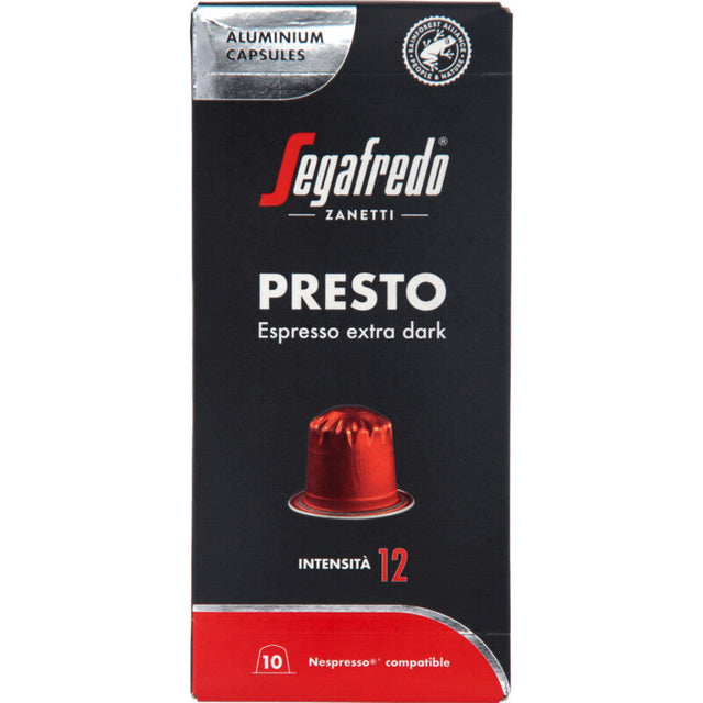 Segafredo Presto espresso extra dark 10 capsules 50g