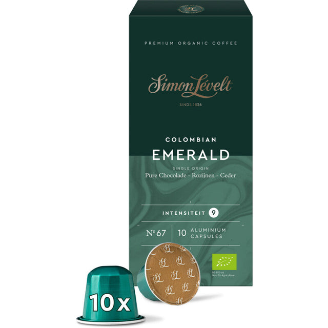 Simon Lévelt Colombian emerald 10 capsules Ground coffee 57g