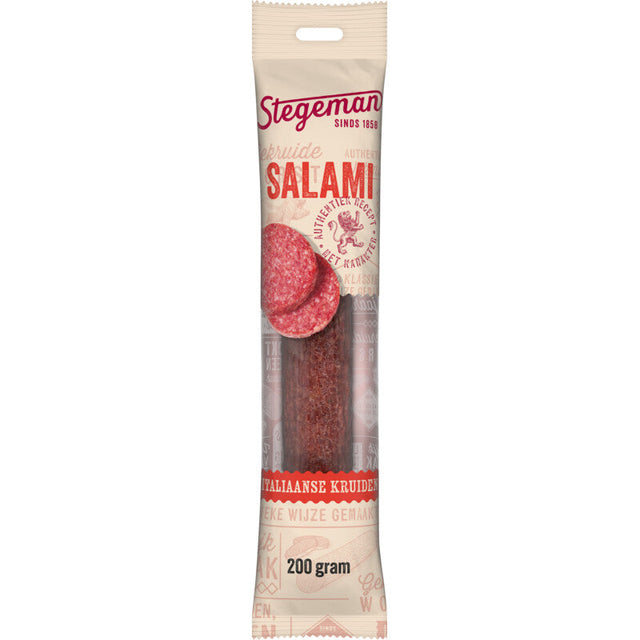 Stegeman Salami Italian Herbs Cured sausage 200g
