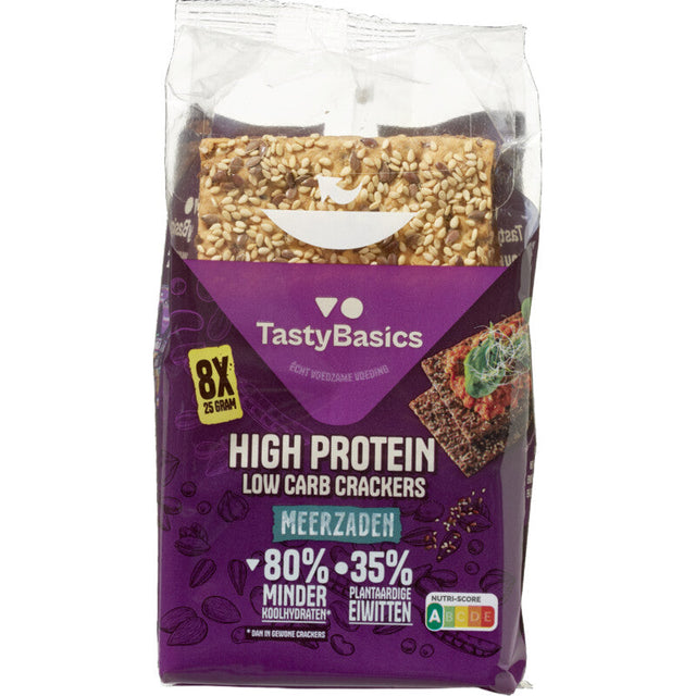 TastyBasics Low carb-high protein cracker meerzaden 200g