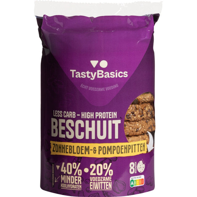 TastyBasics Beschuit zonnebloem- & Pumpkin Seeds Crispbread 184g