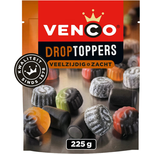Venco Droptoppers veelzijdig & Soft Liquorice 225g