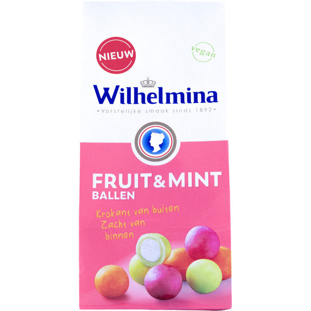 Wilhelmina Fruit & mint ballen Chewing gum 200g