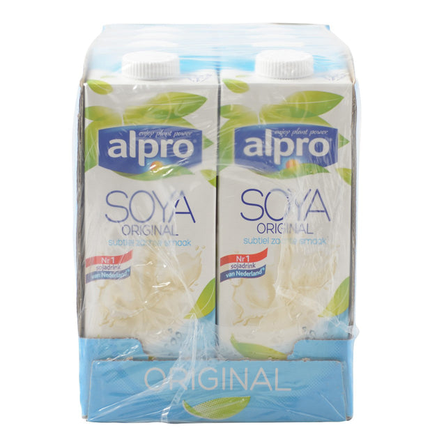 Alpro Soyrink Original + Calcium, Vegan-Gluten-Free-Lactose-Free 8x1L - Worldwide Delivery - Order Online