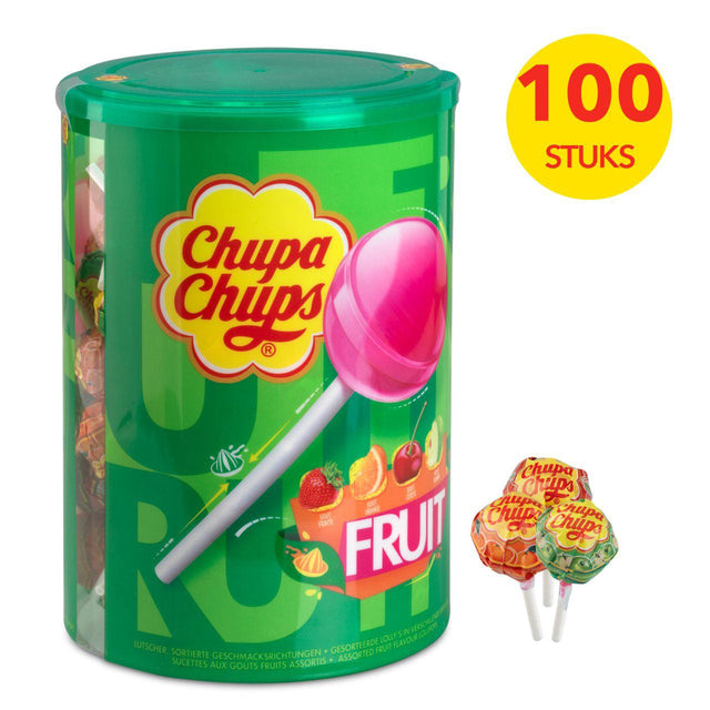 Chupa Chups Lollipops Fruit 100 Pack - Worldwide Delivery - Order Online