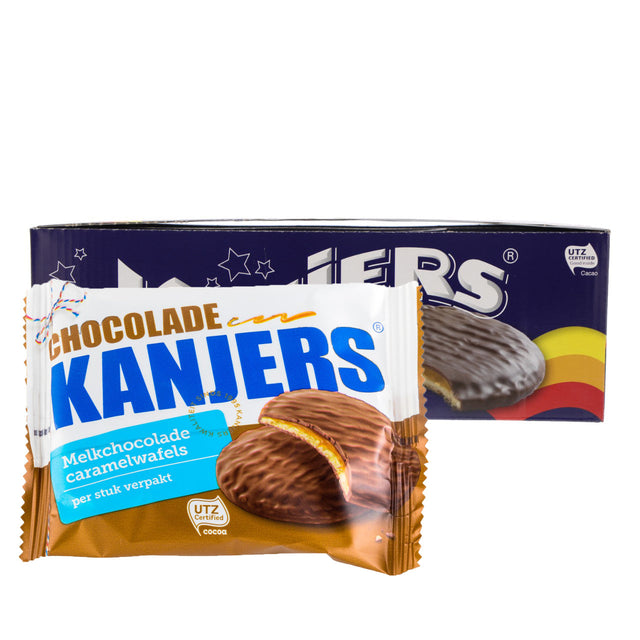 Kanjers Extra Large Chocolate Caramel Waffle 24x45G - Worldwide Delivery - Order Online
