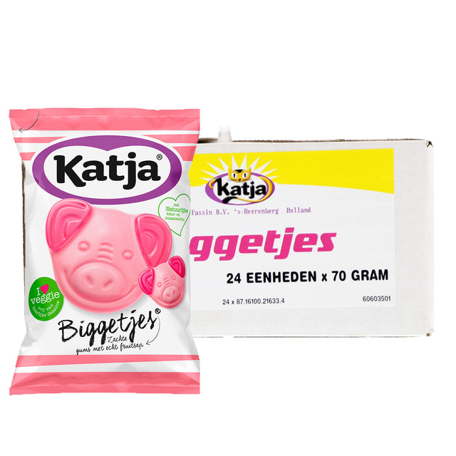 Katja Piglets, Vegetarian Fruit Gums, 24 × 70g
