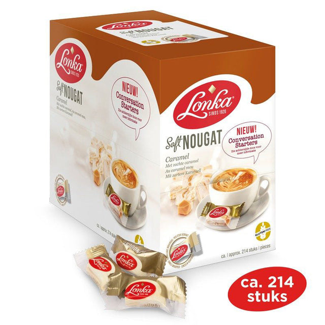 Lonka Soft Nougat With Caramel, 214 × 12g